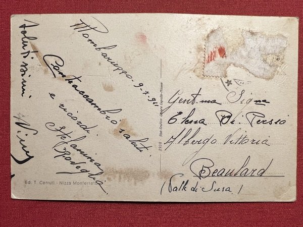 Cartolina - Mombaruzzo ( Asti ) - Piazza Umberto I …