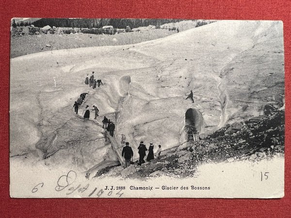 Cartolina - Chamonix - Glacier des Bossons 1904