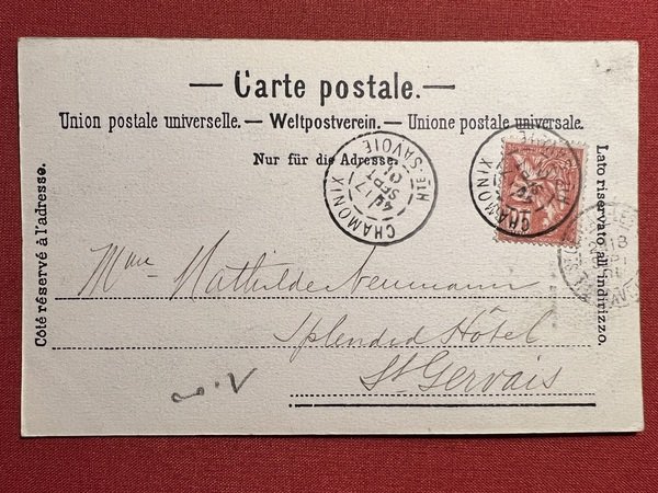 Cartolina - Traversee du Glacier des Bossons - 1901