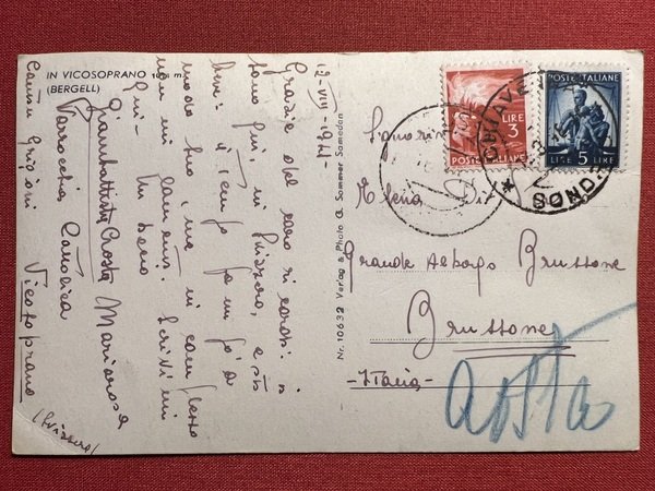 Cartolina - In Vicosoprano - ( Bergell ) - 1941