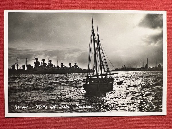 Cartolina - Genova - Flotta nel Porto - Tramonto - …