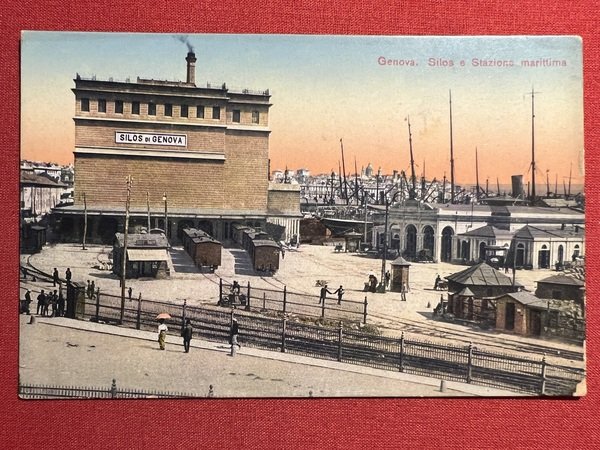 Cartolina - Genova - Silos e Stazione Marittima - 1920 …