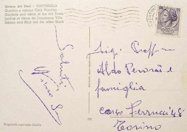 Cartolina - Riviera dei Fiori - Ventimiglia - Visione Città …