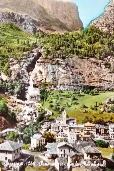 Cartolina - Noasca ( Torino ) - Panorama con sfondo …