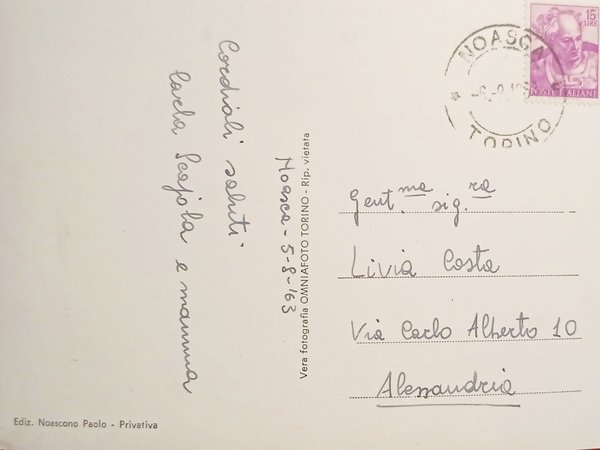 Cartolina - Noasca ( Torino ) - Panorama con sfondo …