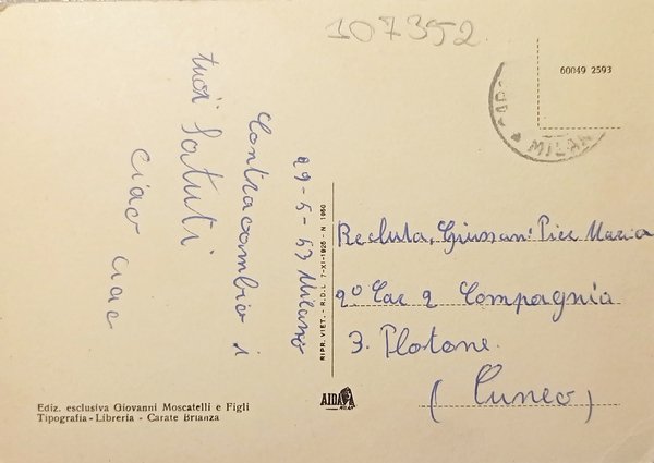 Cartolina - Carate Brianza - Panorama - 1953 | Immagine Gallery 2