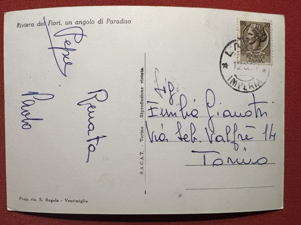 Cartolina - Ventimiglia - Mortola Superiore - Hostaria del Drago …