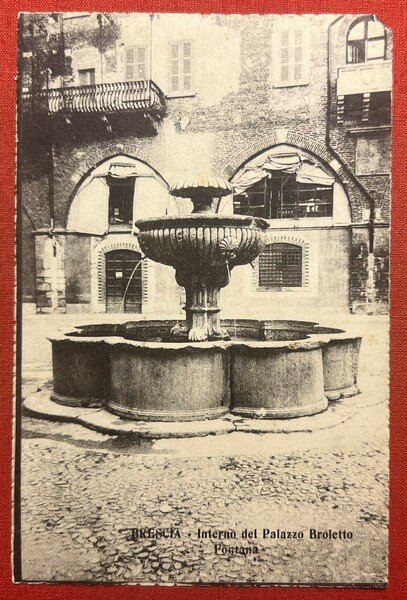 Cartolina - Brescia - Interno del Palazzo Broletto - Fontana …