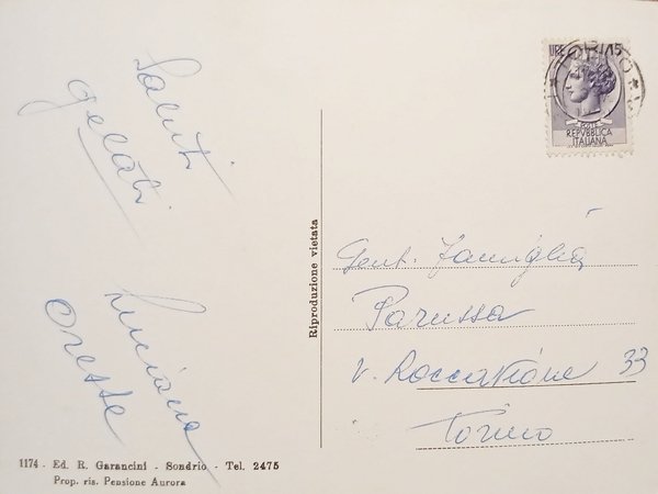 Cartolina - Passo Foscagno - Valico - 1960 ca.