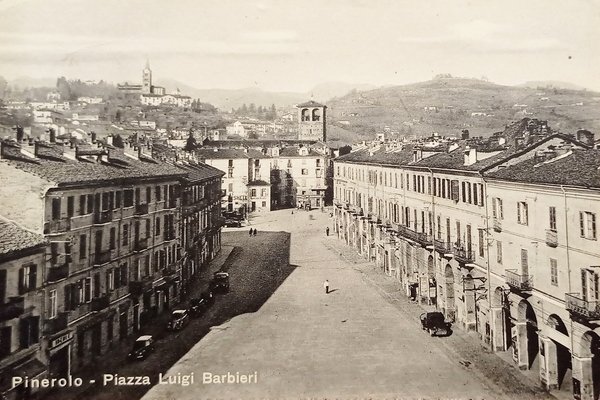 Cartolina - Pinerolo - Piazza Luigi Barbieri - 1953