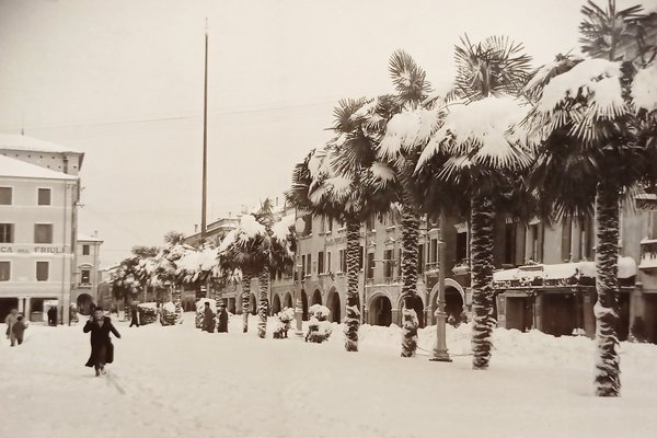 Cartolina - Portogruaro (Venezia) - Sotto la Neve - 1954