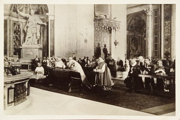 Cartolina - Visita dei Sovrani d'Italia a S.S. Pio XI …