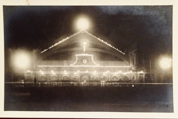 Cartolina - Roma - Illuminazione della Stazione Termini - 1920 …