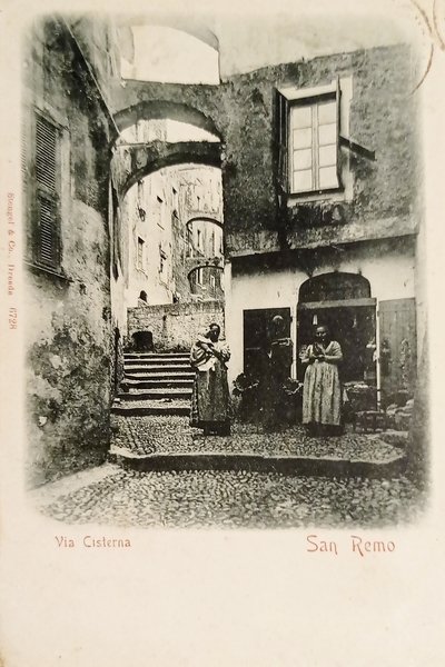 Cartolina - Via Cisterna - Sanremo - 1903