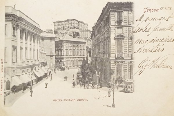 Cartolina - Genova - Fontane Marose - 1901