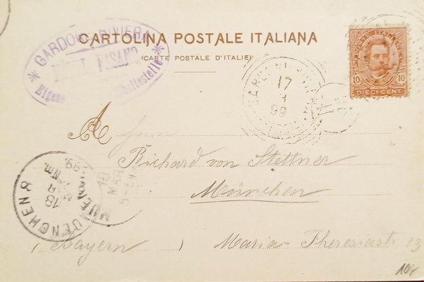 Cartolina - Lago di Garda - Fasano - 1899