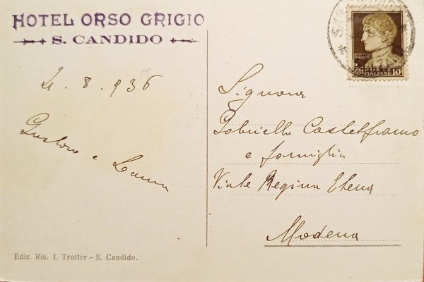 Cartolina - S. Candido - Con i Baranci - 1936