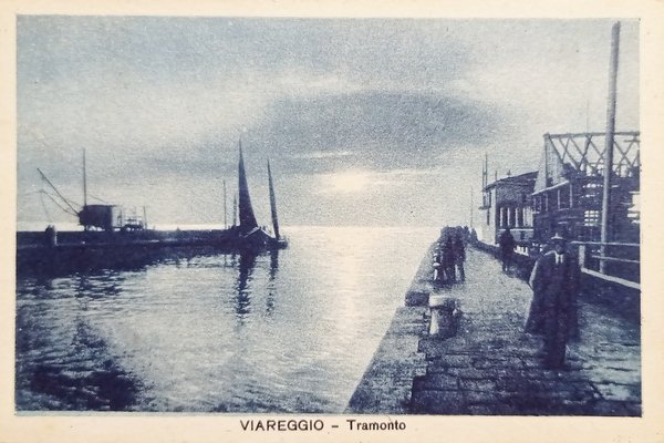 Cartolina - Viareggio - Tramonto - 1930