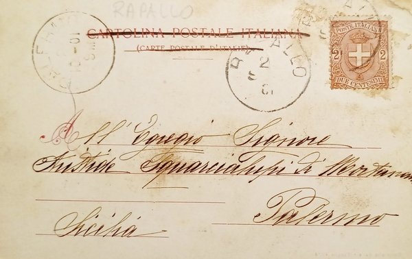 Cartolina - Rapallo - Panorama - 1901