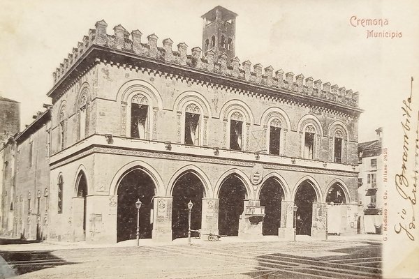 Cartolina - Cremona - Municipio - 1904