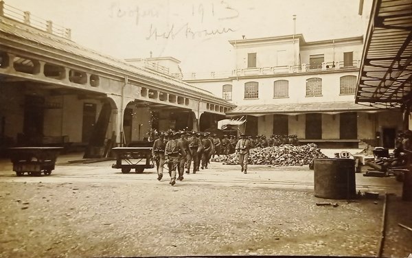 Cartolina - Militari repressione sciopero - 1913