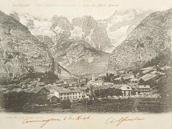 Cartolina - Courmayeur - Veduta Generale altezza e Catena del …