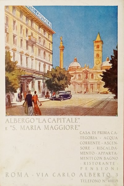 Cartolina - Albergo La Capitale e S. Maria Maggiore - …