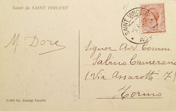 Cartolina - Saint Vincent ( Valle d'Aosta ) - Funicolare …