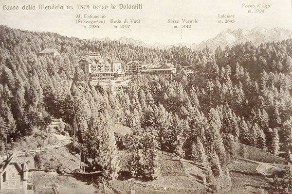 Cartolina - Passo della Mendola verso le Dolomiti - 1925 …