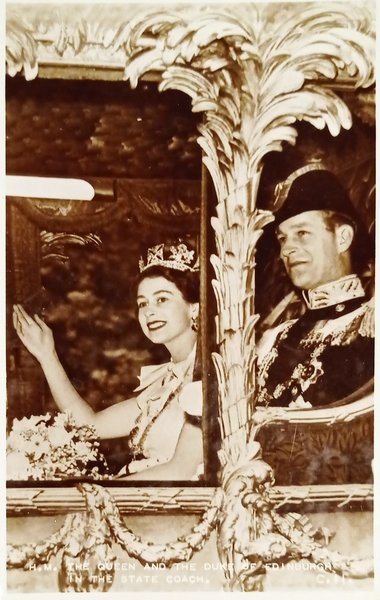 Cartolina - The Queen and the Duke of Edinburgh In …