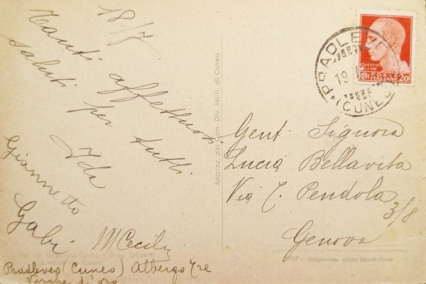 Cartolina - Valle Grana - Pradleves - Panorama - 1933