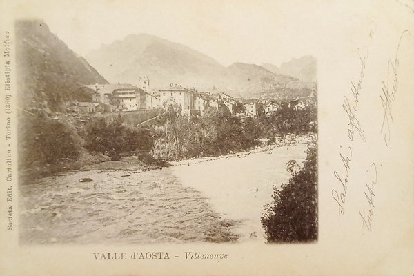 Cartolina - Villeneuve ( Valle d'Aosta ) - 1900