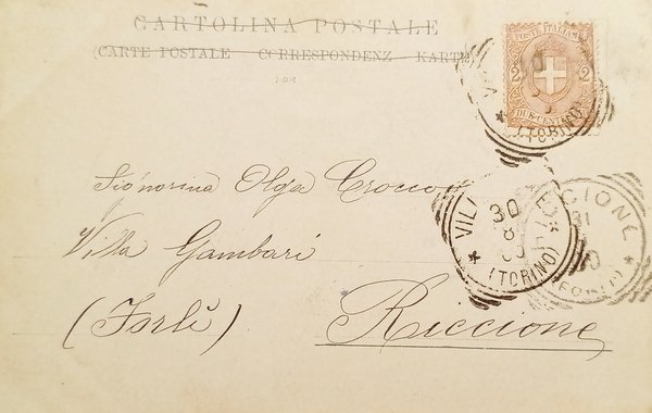 Cartolina - Villeneuve ( Valle d'Aosta ) - 1900