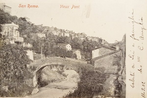 Cartolina - Sanremo - Vieux Pont - 1902