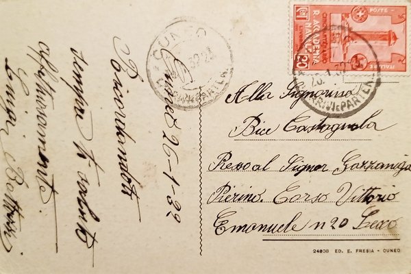 Cartolina - Cuneo - Corso Gesso - 1932