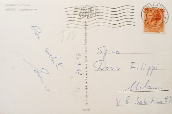 Cartolina - Merano ( Bolzano ) - Portici - 1957