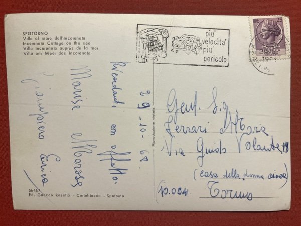 Cartolina - Spotorno ( Savona ) - Villa al Mare …