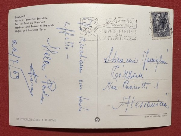 Cartolina - Savona - Porto e Torre del Brandale - …