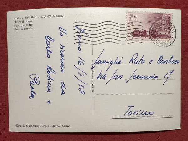 Cartolina - Diano Marina ( Imperia ) - Panorama - …