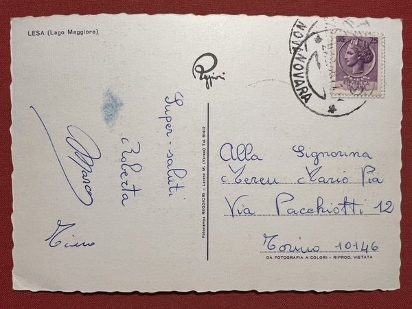 Cartolina - Lesa ( Novara ) - Lago Maggiore - …