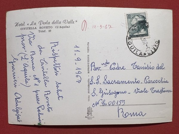 Cartolina - Hotel La Perla della Valle - Civitella Roveto …