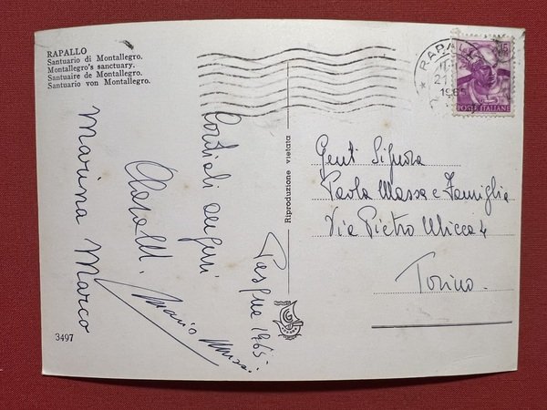 Cartolina - Rapallo ( Genova ) - Viale al Santuario …