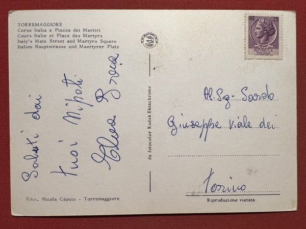 Cartolina - Torremaggiore (Foggia) - Corso Italia e Piazza dei …