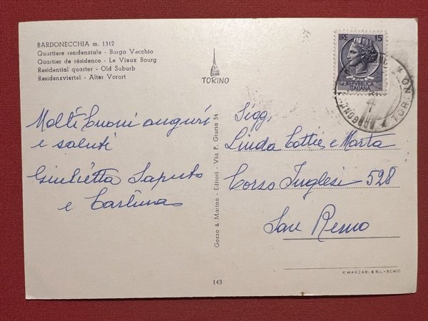 Cartolina - Bardonecchia (Torino) - Quartiere Residenziale - Borgo Vecchio …