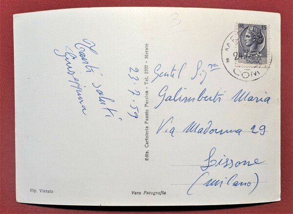 Cartolina - Merate ( Lecco ) - Piazza Prinetti - …