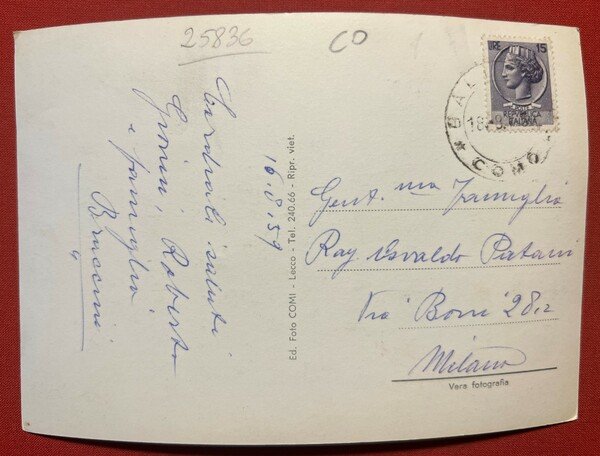 Cartolina - Piani Resinelli ( Lecco ) - 1957