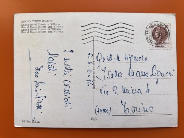 Cartolina - Abano Terme ( Padova ) - Grand Hotel …