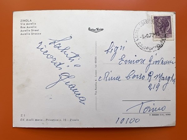 Cartolina - Zinola ( Savona ) - Via Aurelia - …