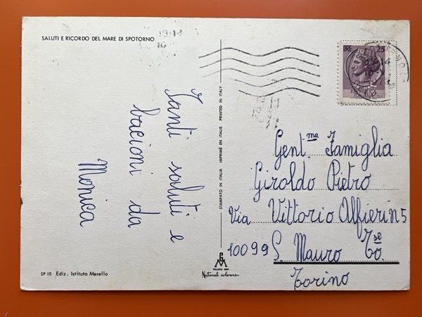Cartolina - Saluti e Ricordo del Mare di Spotorno ( …