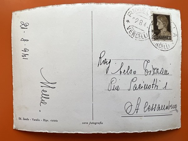 Cartolina - Valsesia - Rimella ( Vercelli ) - 1941